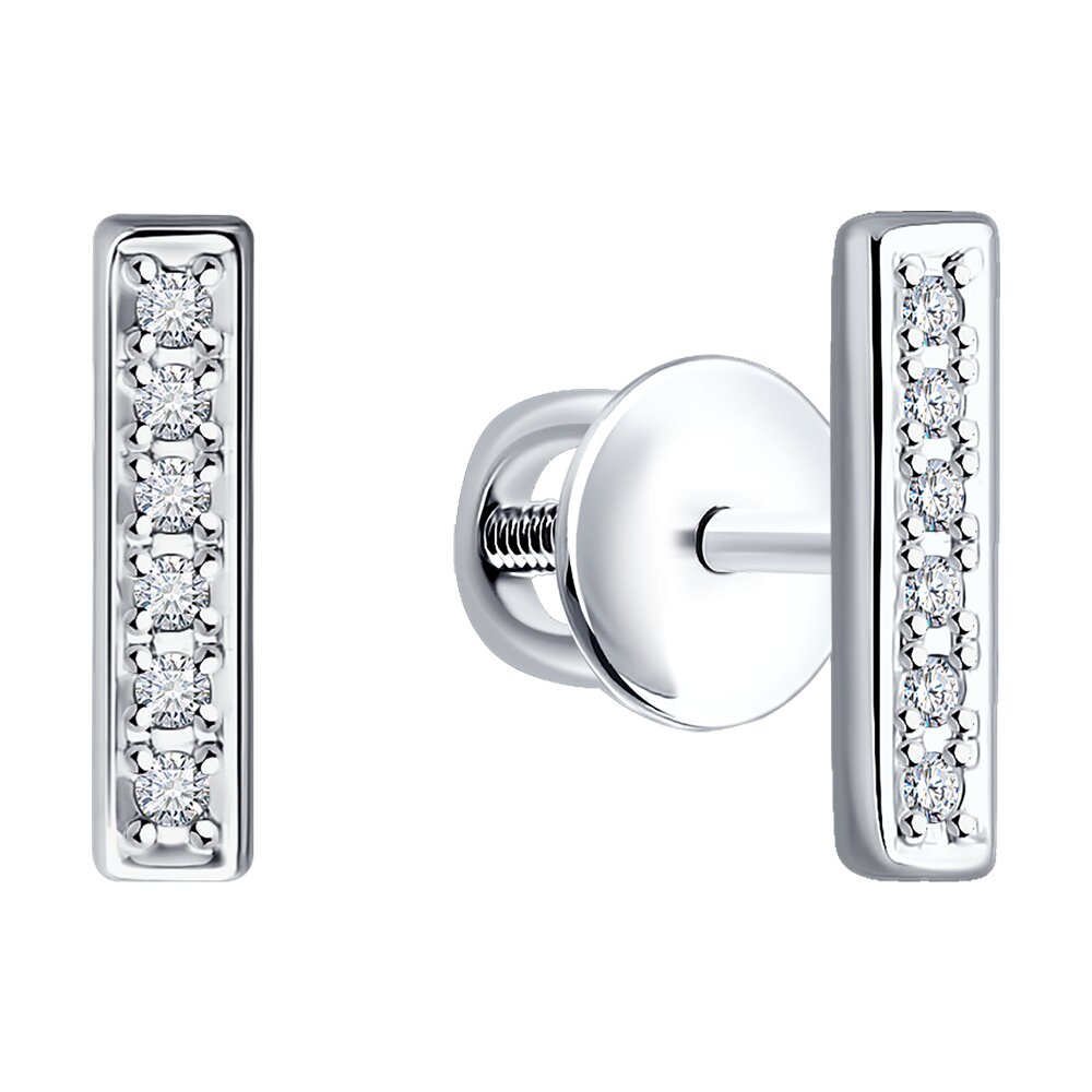 Cercei Sokolov din argint cu diamante