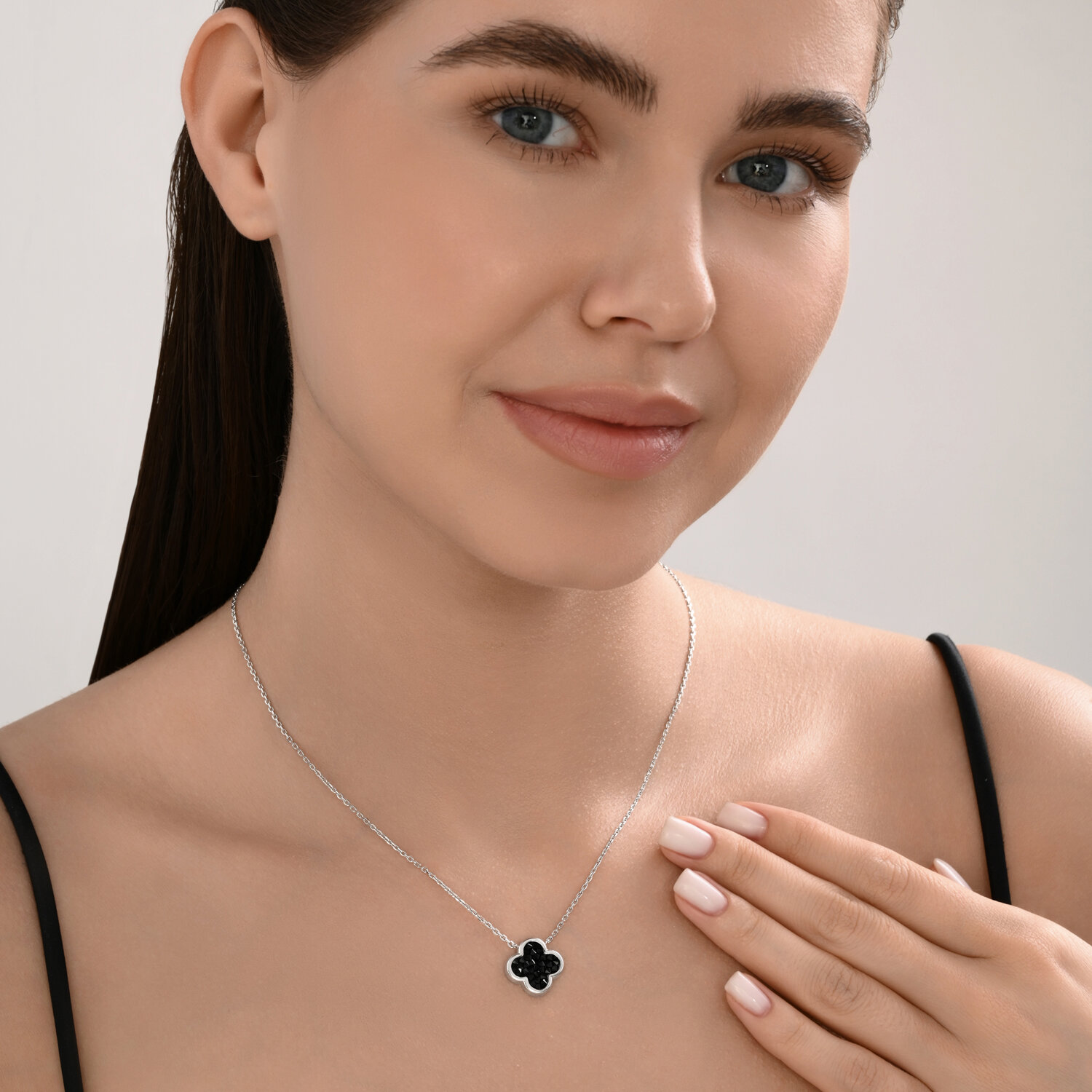 Colier Sokolov din argint cu suprafață cristalină - image 4