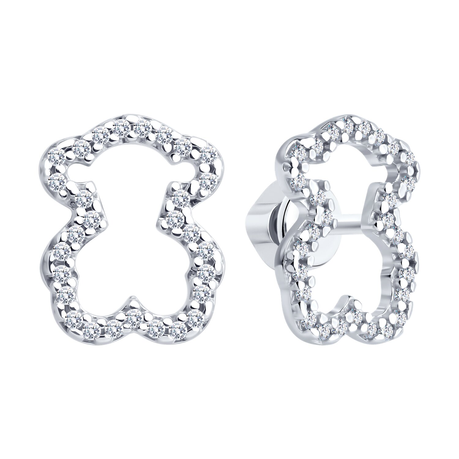 Cercei Sokolov din argint cu zirconii