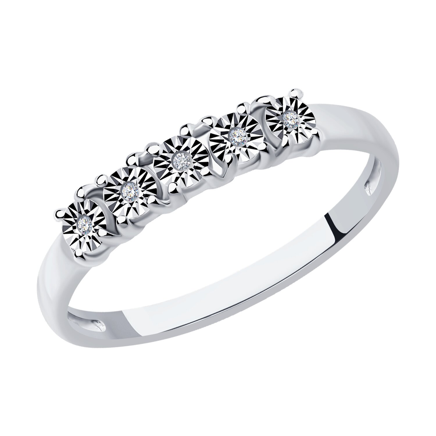 Inel Sokolov din argint cu diamante