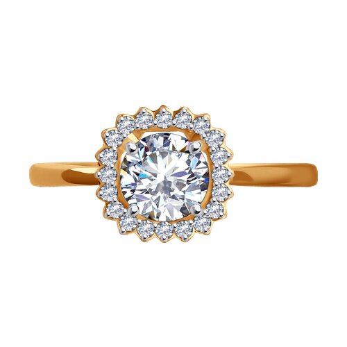 Inel Sokolov din aur cu zirconii