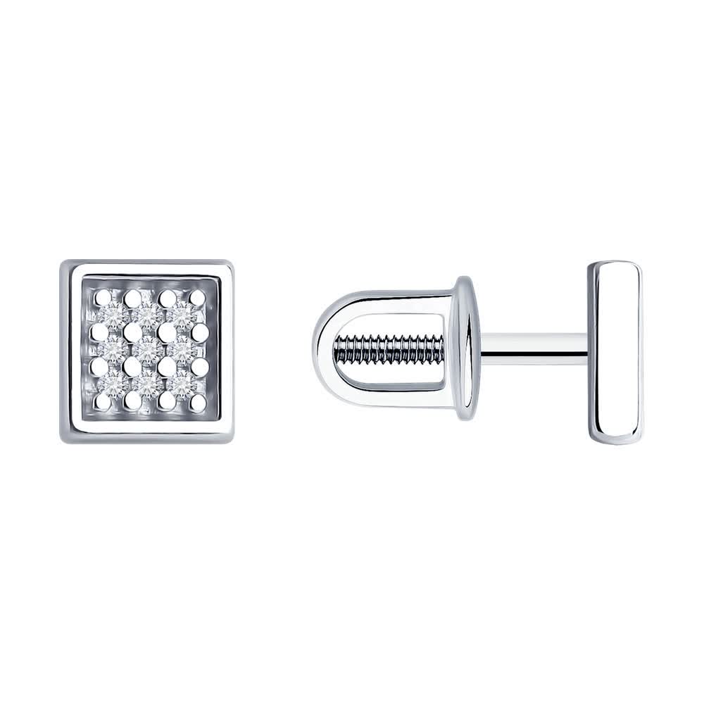 Cercei Sokolov din argint cu diamante