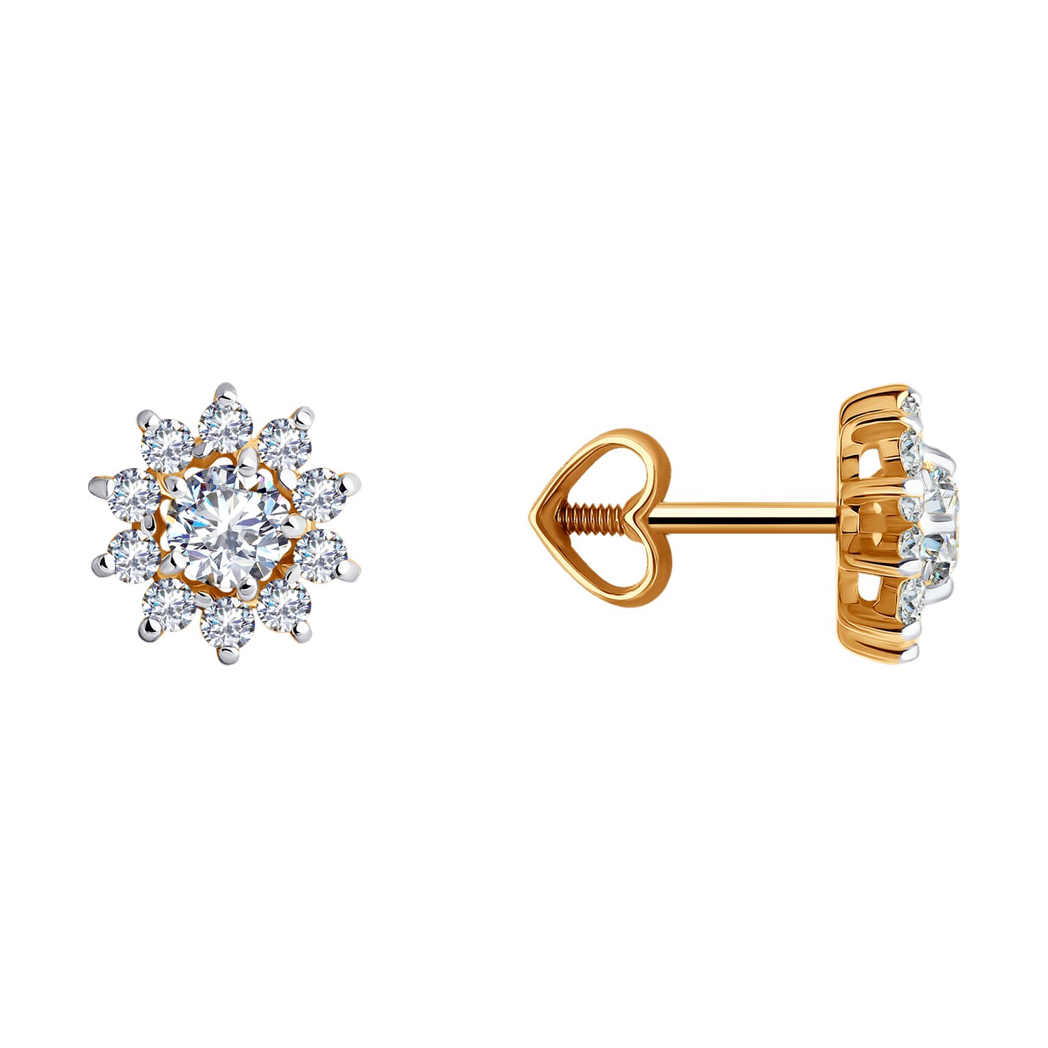 Cercei Sokolov din aur cu zirconii