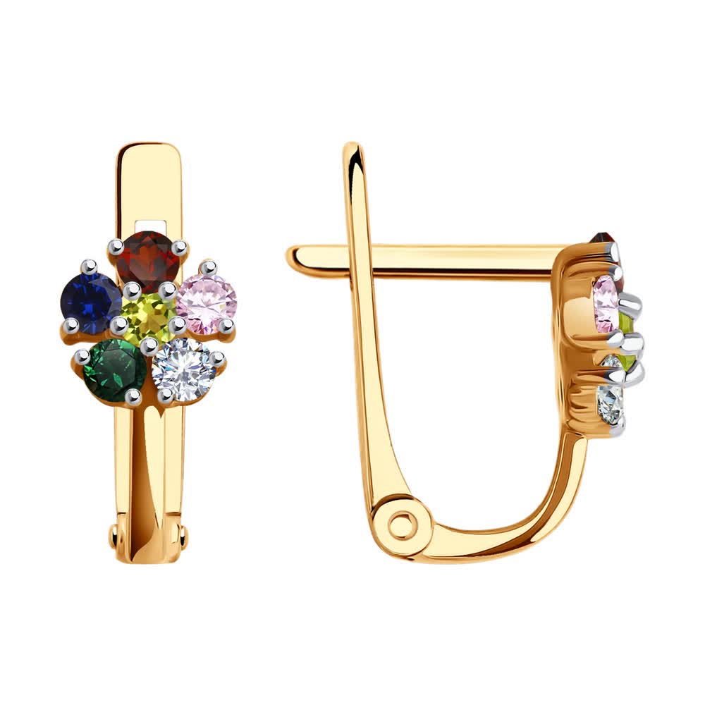 Cercei Sokolov din aur cu zirconii