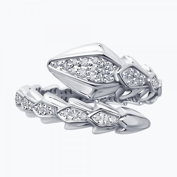 Inel Sokolov din aur alb cu diamante