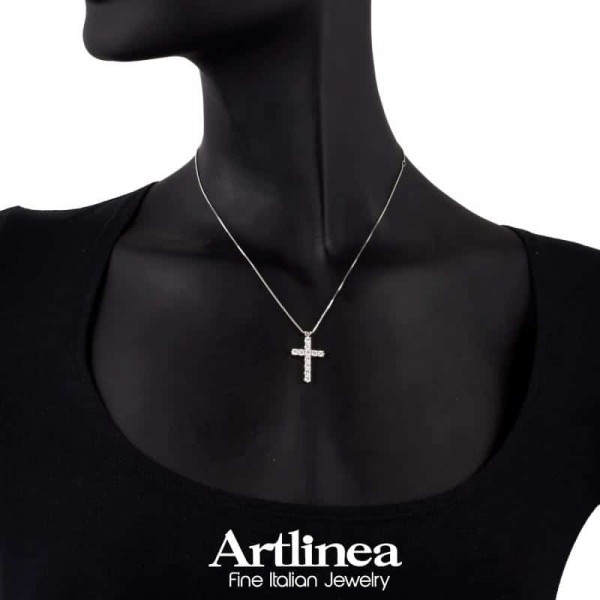 Colier Artlinea din aur alb cu diamante