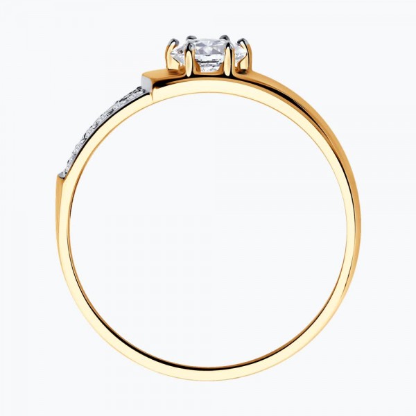 Inel Sokolov din aur cu zirconii