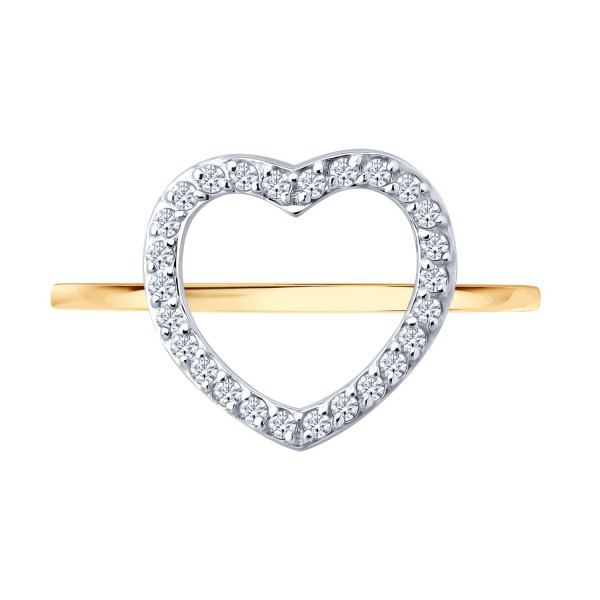 Inel Sokolov din aur cu zirconii