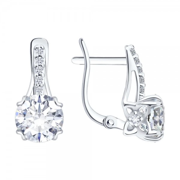 Cercei Sokolov din argint cu zirconii