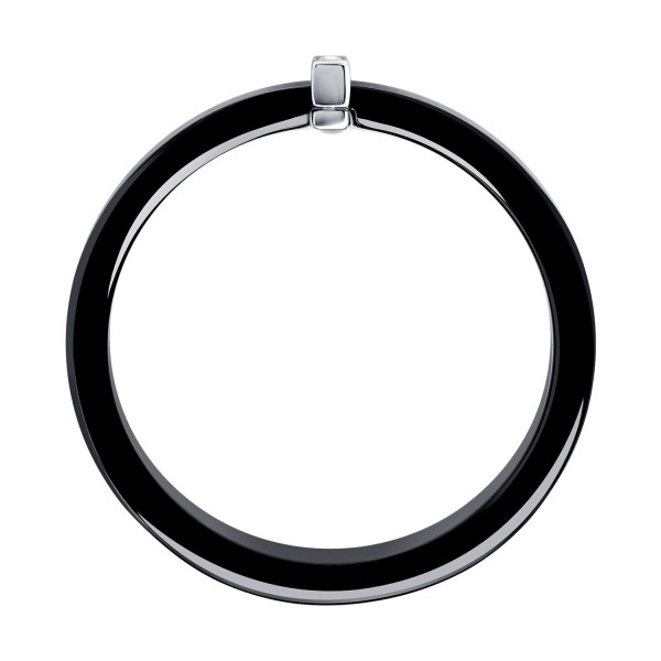 Inel Sokolov din ceramica cu aur alb si diamant