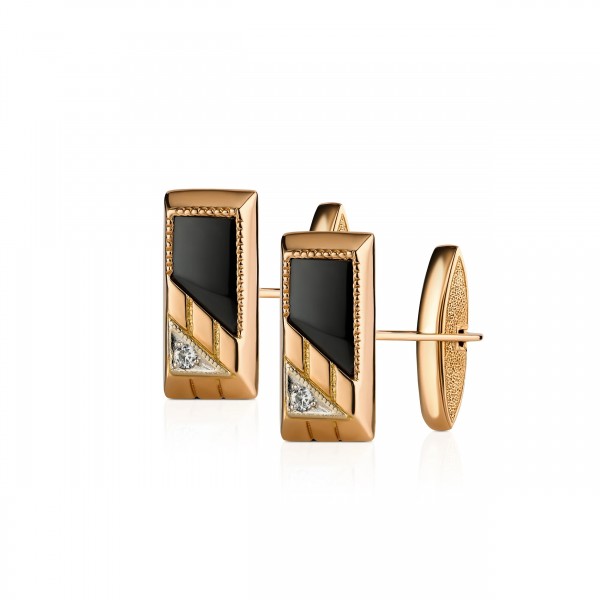 Butoni Estet din aur cu zirconiu si emal