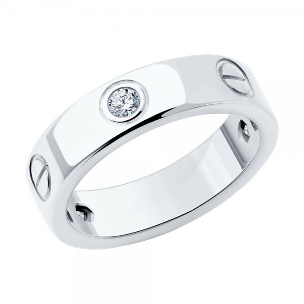 Inel Sokolov din argint cu zirconii