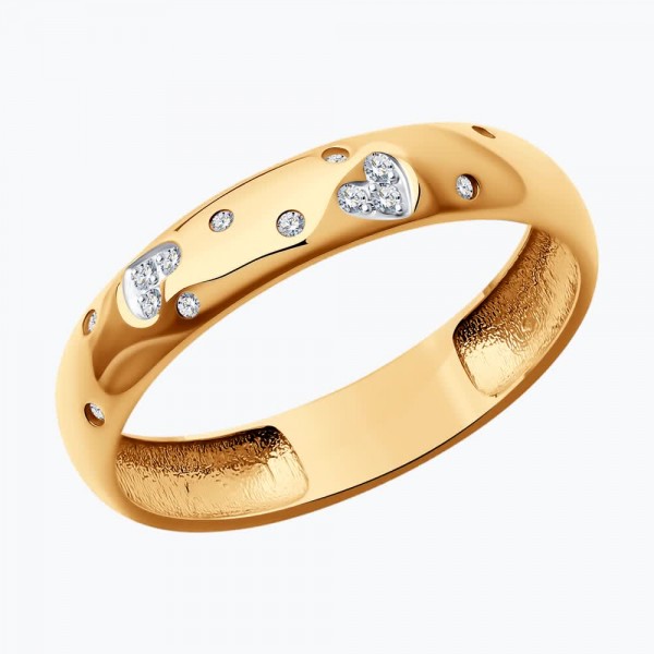 Inel Sokolov din aur cu diamante