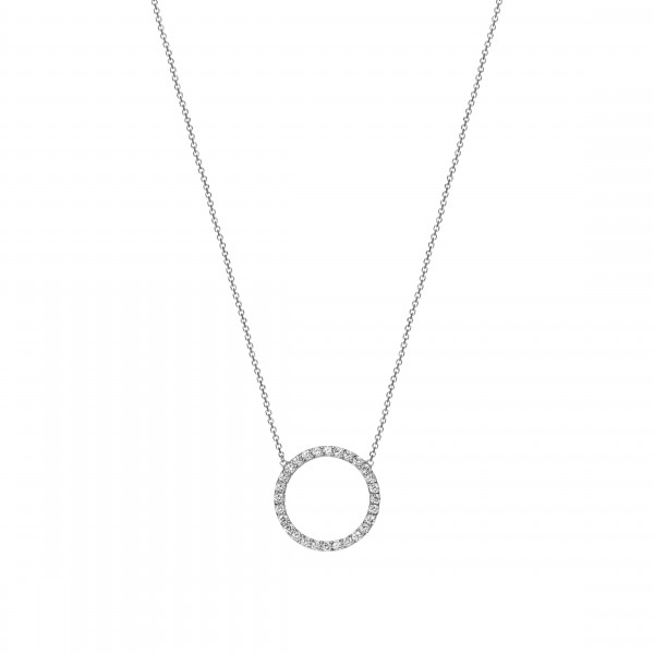 Colier Fourline din aur alb cu zirconii