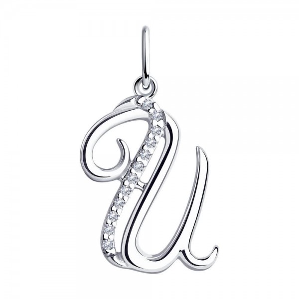 Pandantiv Sokolov din argint cu zirconii