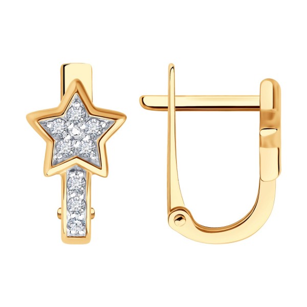 Cercei Sokolov din aur cu zirconii