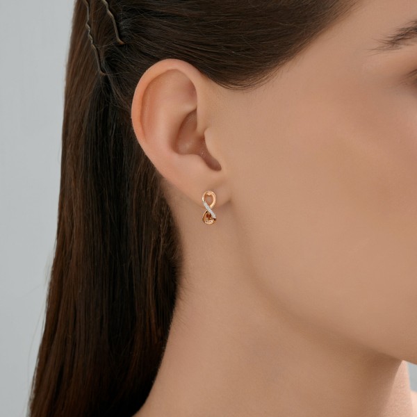 Cercei Sokolov din aur cu diamante - image 3