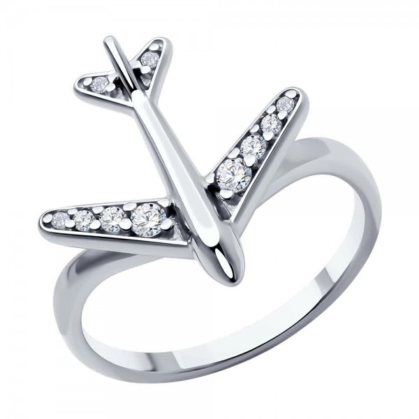Inel Sokolov din argint cu zirconii