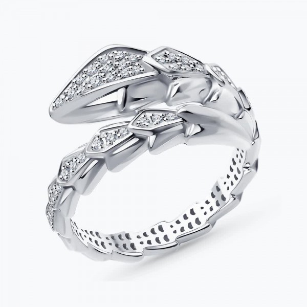 Inel Sokolov din aur alb cu diamante