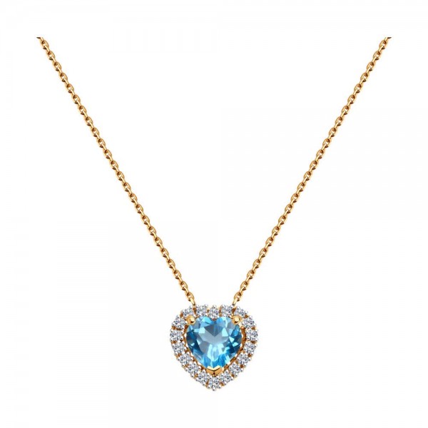 Colier Sokolov din aur cu zirconii cu topaz