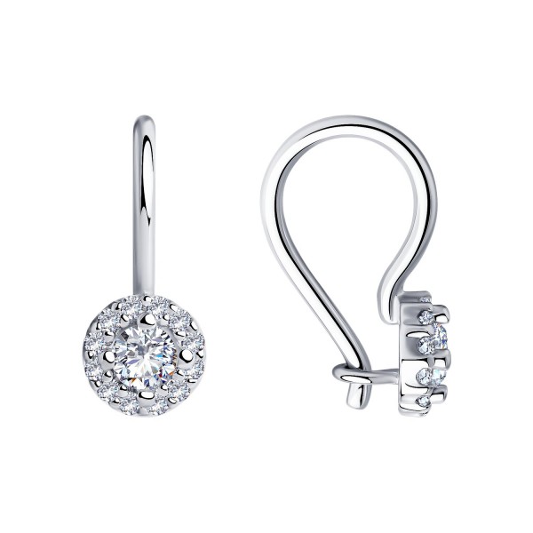 Cercei Sokolov din argint cu zirconii