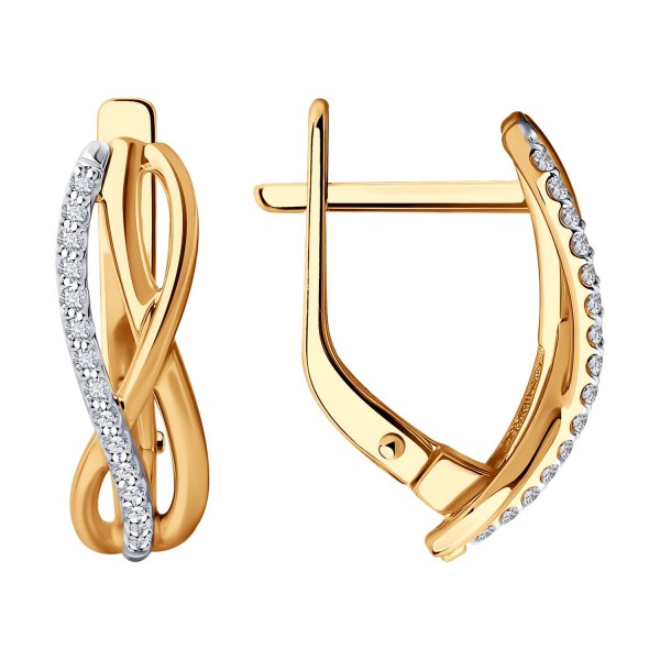 Cercei Sokolov din aur cu diamante