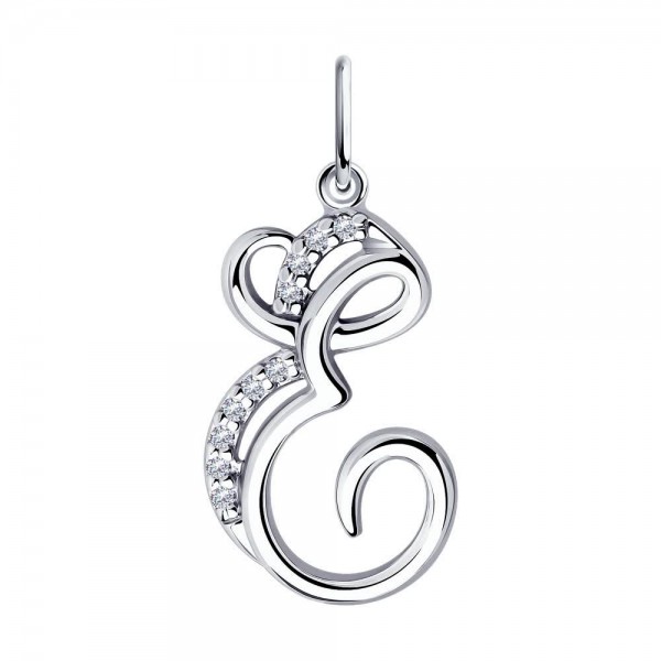 Pandantiv Sokolov din argint cu zirconii