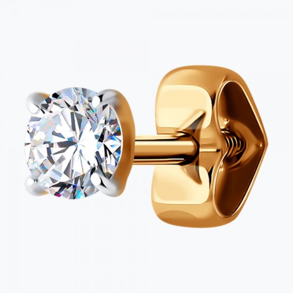 Cercel Sokolov din aur cu zirconiu