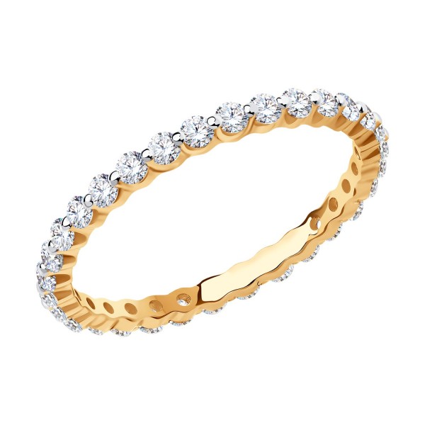 Inel Sokolov din aur cu zirconii