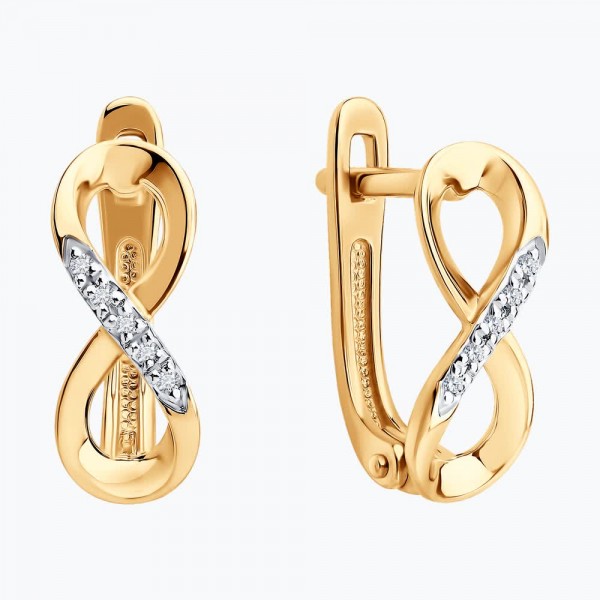 Cercei Sokolov din aur cu diamante