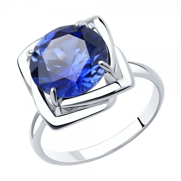 Inel Sokolov din argint cu corund