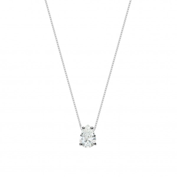 Colier Fourline din aur alb cu zirconiu