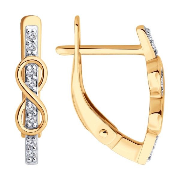 Cercei Sokolov din aur cu zirconii