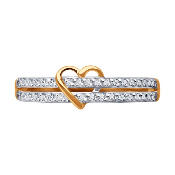 Inel Sokolov din aur cu zirconii