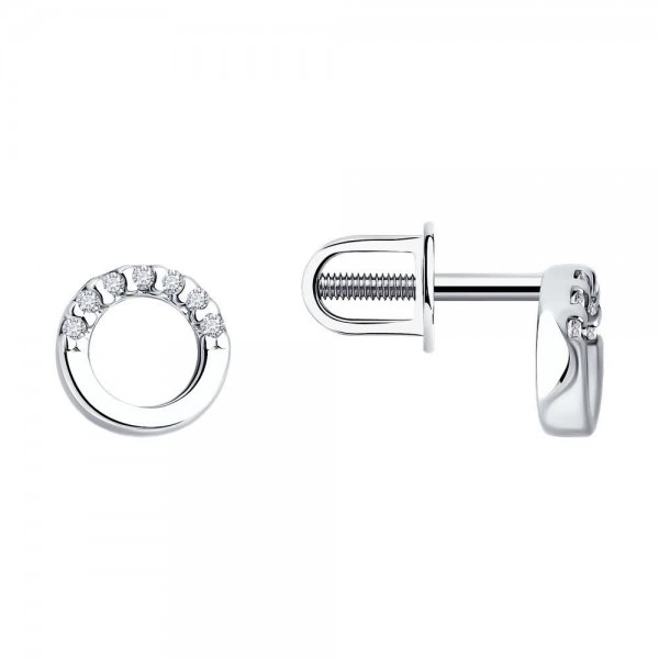 Cercei Sokolov din argint cu diamante