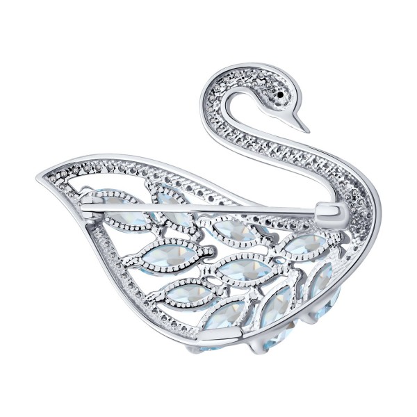 Broșă Sokolov din argint placat cu aur cu topaze și zirconii